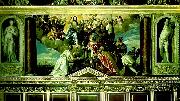 Paolo  Veronese doge sebastiano venier,s thanksgiving for the battle of lepanto oil on canvas